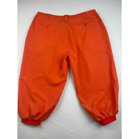 St Andrews Traditional Golfwear Mens Orange Pleated Knee Length Pants SZ42 00801 - Picture 7 of 9